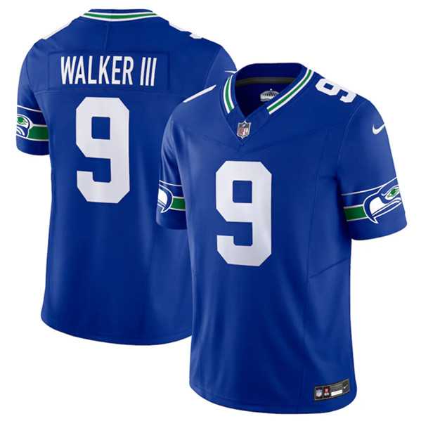 Men%27s Seattle Seahawks #9 Kenneth Walker III Royal 2023 F.U.S.E. Vapor Limited Throwback Stitched Jersey->seattle seahawks->NFL Jersey